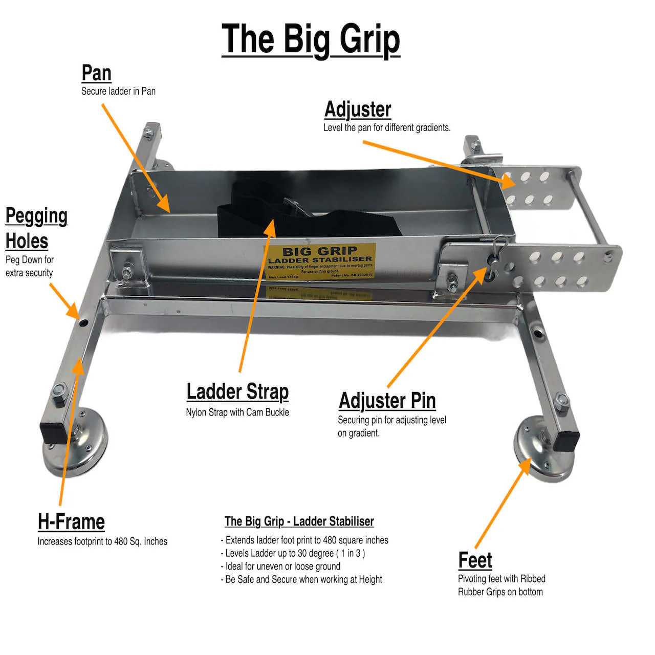 Big Grip Ladder Feet | Anti-Slip | 48 Square Inch Footprint - Image 4