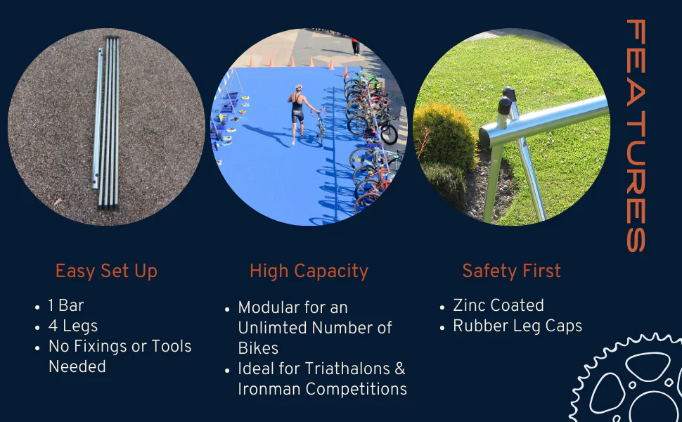 UK-Made Transition Bike Rack – Quick-Assembly Cycle Stand for Events & Shops 1 Metre - Image 4