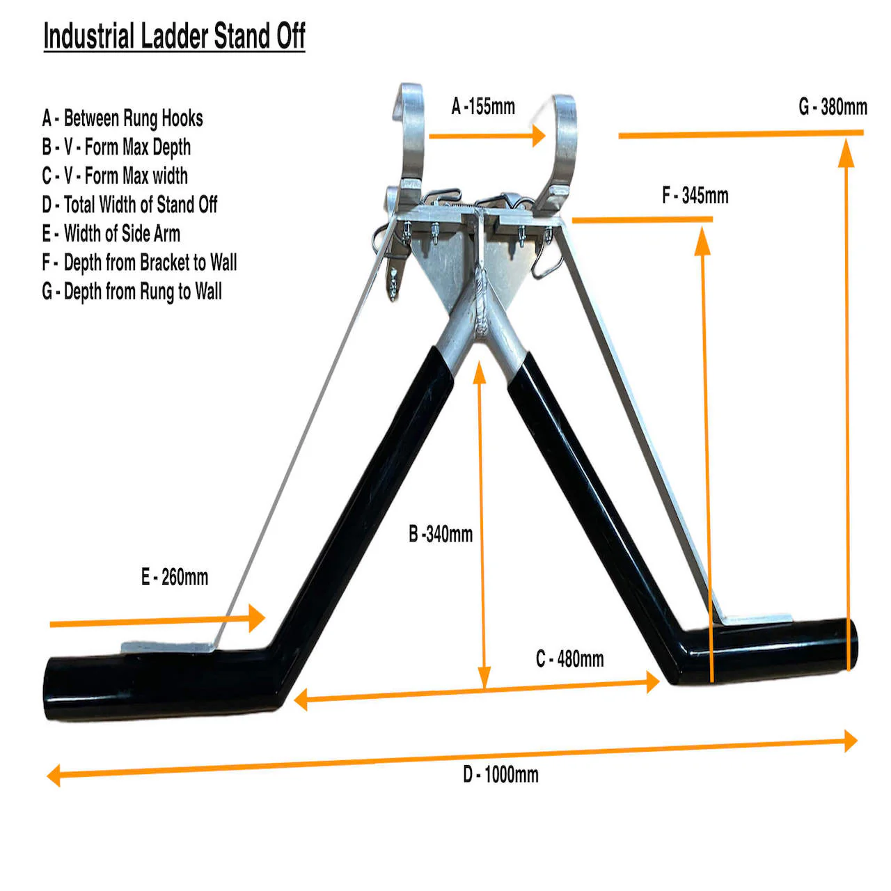 Industrial Ladder Stand Off - Light Weight Aluminium - Easy To Attach - Image 4