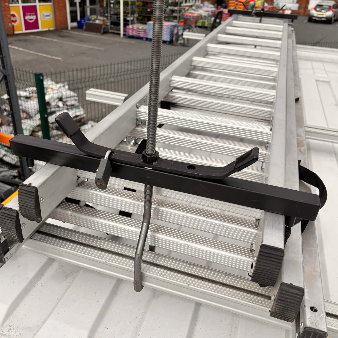 Roof Bar Ladder Clamp Set with Padlock Black Edition - Image 4