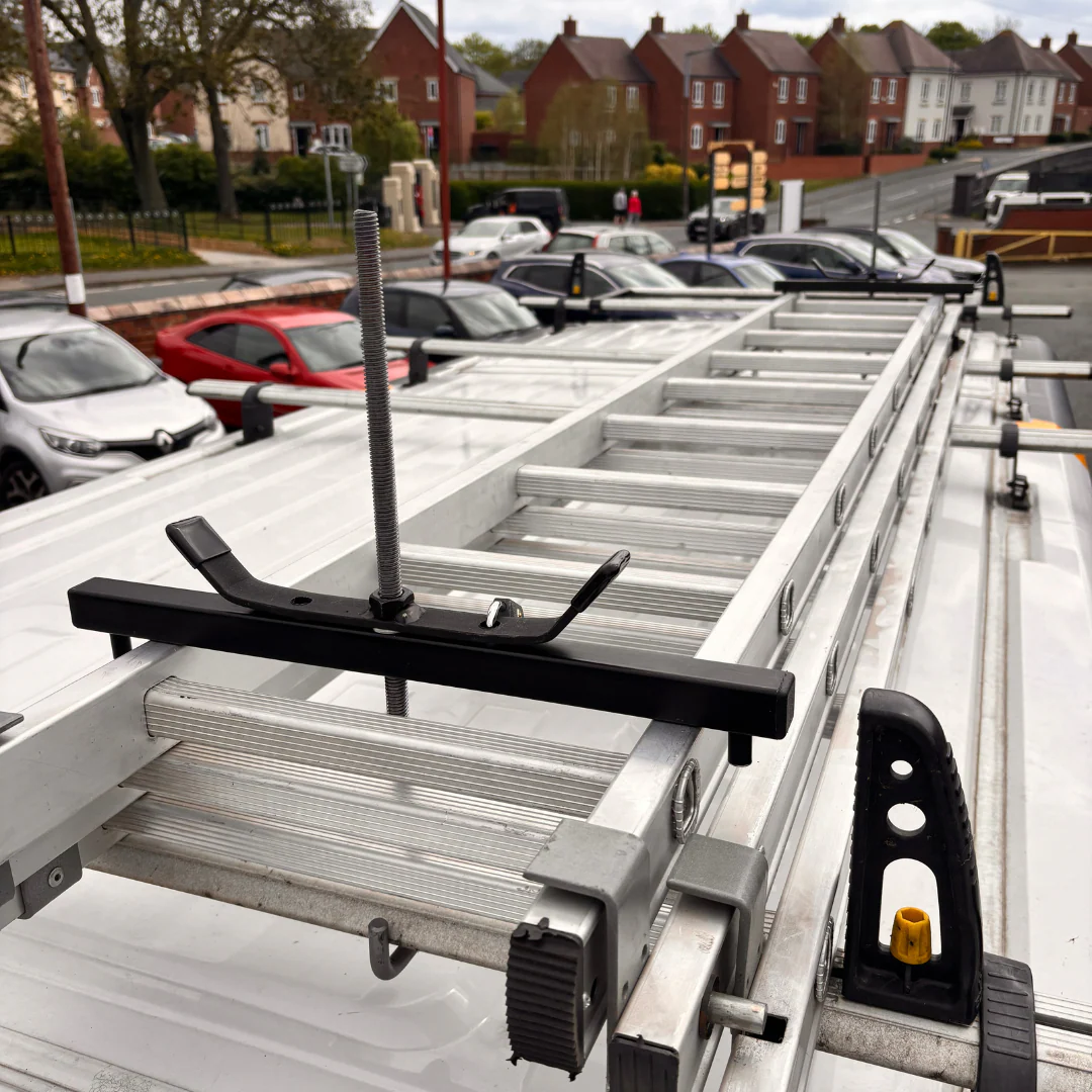 Roof Bar Ladder Clamp Set with Padlock Black Edition - Image 7